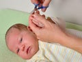 Hairstyle of nails on hands at the baby Royalty Free Stock Photo