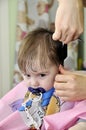 Hairstyle of the one-year-old child first time