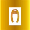 Hairstyle silhouettes. A great set for styling golden hair for women. White and gold background