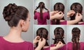 Hairstyle tutorial Royalty Free Stock Photo