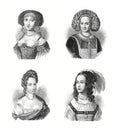 Hairstyle from XVII century | Antique Historic Illustrations