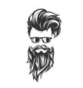 Hairstyles with beard mustache sunglasses Royalty Free Stock Photo