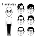 Hairstyles for cartoon characters Royalty Free Stock Photo