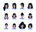 Hairstyles. Different types of hairs beauty salon models hairs of kids male and female stylish portraits garish vector