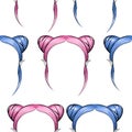 Hairstyles. Seamless pattern.