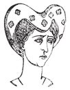Hairstyles women, 1360-1390, vintage engraving Royalty Free Stock Photo