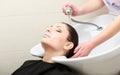 Hairstylist washing woman hair. Hairdressing beauty salon Royalty Free Stock Photo