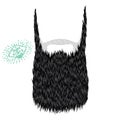 Hairy curly hipster strong beard drawing