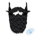 Hairy curly hipster strong beard drawing