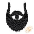 Hairy curly hipster strong beard drawing