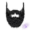 Hairy curly hipster strong beard drawing