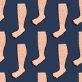 Hairy legs seamless doodle pattern