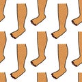 Hairy legs seamless doodle pattern