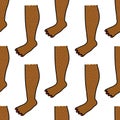 Hairy legs seamless doodle pattern