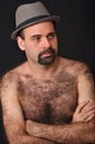 Hairy man portrait. Royalty Free Stock Photo