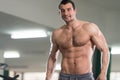 Hairy Man Showing Abdominal Muscle Royalty Free Stock Photo