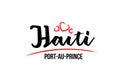 Haiti country with red love heart and its capital Port au Prince creative typography logo design