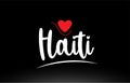 Haiti Country Text Typography Logo Icon Design On Black Background