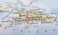 Haiti and Dominican Republic map Royalty Free Stock Photo