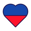Haiti Flag Festive Patriot Heart Outline Icon