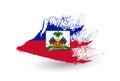 Haiti flag. Hand drawn style