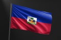 Haiti flag national flag on black background. Royalty Free Stock Photo