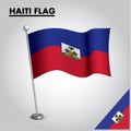 HAITI flag National flag of HAITI on a pole