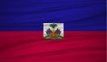 Haiti flag vector. Vector flag of Haiti blowig in the wind. Royalty Free Stock Photo