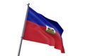 Haiti flag waving isolated white background 3D illustration Royalty Free Stock Photo