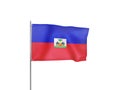 Haiti flag waving white background 3D illustration Royalty Free Stock Photo