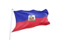 Haiti flag waving white background 3D illustration Royalty Free Stock Photo