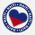 Haiti heart flag badge.