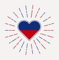 Haiti heart with flag of the country.