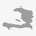 Haiti map in gray on a white background
