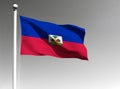 Haiti national flag isolated on gray background