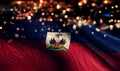 Haiti National Flag Light Night Bokeh Abstract Background Royalty Free Stock Photo