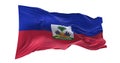 Haiti national flag waving isolated on white background. Royalty Free Stock Photo