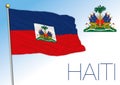 Haiti official national flag and coat of arms, central america Royalty Free Stock Photo