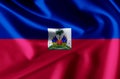 Haiti realistic flag illustration. Royalty Free Stock Photo