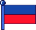 Haiti republic nation flag on flagpole vector Royalty Free Stock Photo