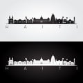 Haiti skyline and landmarks silhouette