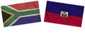 Haiti and South Africa Flags Together Paper Texture Illustration