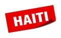 Haiti sticker. Haiti square peeler sign.