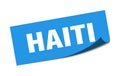 Haiti sticker. Haiti square peeler sign.