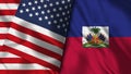 Haiti and Usa Flag - 3D illustration Two Flag Royalty Free Stock Photo