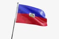 Haiti - waving fabric flag