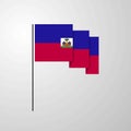 Haiti waving Flag creative background