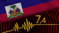 Haiti Wavy Fabric Flag, 7.4 Earthquake, Breaking News, Disaster Concept Royalty Free Stock Photo