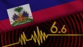 Haiti Wavy Fabric Flag, 6.6 Earthquake, Breaking News, Disaster Concept Royalty Free Stock Photo