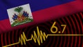 Haiti Wavy Fabric Flag, 6.7 Earthquake, Breaking News, Disaster Concept Royalty Free Stock Photo